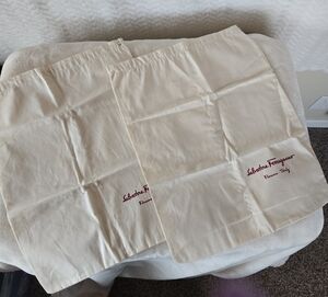 2 Salvatore Ferragamo Ivory Storage Bags